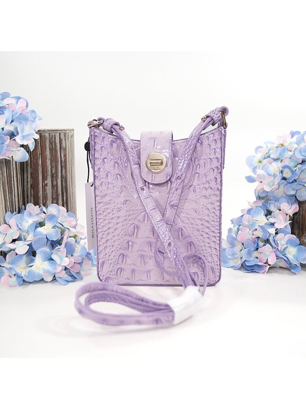 Brahmin Gentle Lavender Melbourne Leather Marley Crossbody Bag NWT